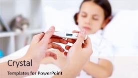  Presentation with illness - PPT theme consisting of sick kid - little girl with illness background and a lemonade colored foreground