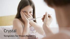  Presentation with herbs and cough - Cool new PPT theme with sick kid - mother giving cough syrup backdrop and a coral colored foreground