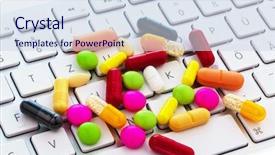  Presentation with pills - Slide set consisting of special populations - isolated 3d pie chart background and a coral colored foreground