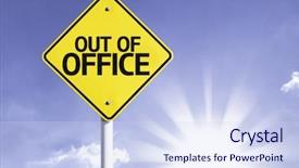  Presentation with leave - PPT theme having sick leave - office road sign background and a sky blue colored foreground