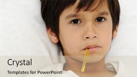  Presentation with sick building - Audience pleasing slide deck consisting of sick little boy with thermometer backdrop and a soft green colored foreground