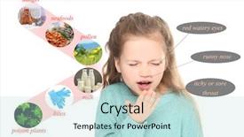 Presentation with allergies - Beautiful PPT layouts featuring sick little girl and list backdrop and a mint green colored foreground