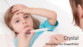  Presentation with premature sick baby - PPT layouts with sick little girl in bed background and a lemonade colored foreground