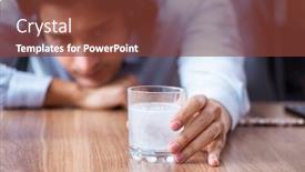  Presentation with employee - Colorful PPT layouts enhanced with drug solubility - sick male employee suffering backdrop and a tawny brown colored foreground