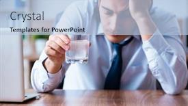  Presentation with employee - Audience pleasing slide set consisting of sick-male-employee-suffering backdrop and a light blue colored foreground