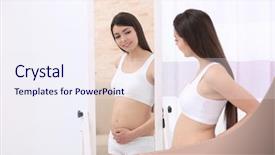  Presentation with medicine pregnant woman - Presentation design consisting of sick mama - beautiful pregnant woman looking background and a  colored foreground
