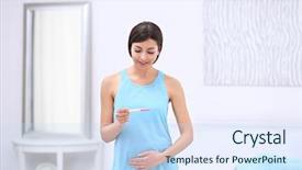  Presentation with pregnant woman - Presentation theme enhanced with sick mama - beautiful pregnant woman looking background and a sky blue colored foreground