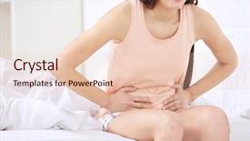  Presentation with medicine pregnant woman - Presentation theme with sick mama - beautiful pregnant woman suffering background and a lemonade colored foreground