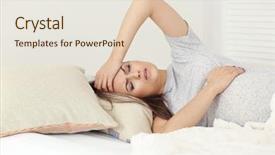  Presentation with pregnant woman in hospital - Presentation enhanced with sick mama - young pregnant woman suffering background and a sky blue colored foreground