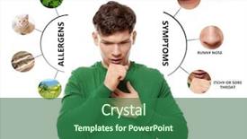  Presentation with allergies - Colorful PPT layouts enhanced with sick man and list backdrop and a  colored foreground