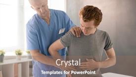  Presentation with medical training - Slide deck featuring sick-man-showing-doctor background and a violet colored foreground