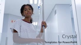  Presentation with race - Theme having sick-mixed-race-girl-walking background and a light blue colored foreground