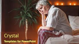  Presentation with coping - Presentation theme having sick-older-mature-woman-sit background and a tawny brown colored foreground