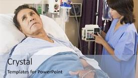  Presentation with helping man mouintain - PPT layouts featuring sick patient - doctor helping middle aged man background and a light blue colored foreground