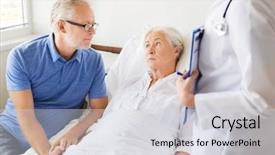  Presentation with health-care - Slide deck enhanced with sick patient - medicine age health care background and a sky blue colored foreground