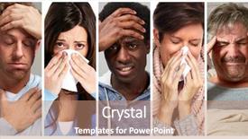  Presentation with people - Slide deck consisting of sick people having flu cold background and a coral colored foreground