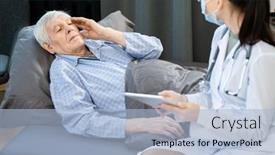  Presentation with symptoms - Beautiful slide deck featuring sick-senior-man-touching-head backdrop and a light blue colored foreground