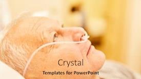  Presentation with nasal - Presentation design enhanced with sick-senior-man-with-oxygen background and a coral colored foreground