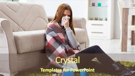  Presentation with home - PPT layouts with sick woman suffering from flu background and a tawny brown colored foreground