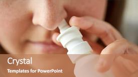  Presentation with nasal medicine - Beautiful presentation theme featuring sick woman using nasal backdrop and a coral colored foreground