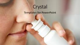  Presentation with nasal medicine - Theme consisting of healthcare flu rhinitis medicine background and a coral colored foreground