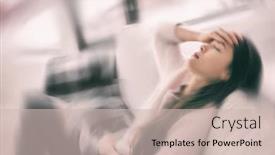  Presentation with fever - Slide set enhanced with sick-woman-with-headache-feeling background and a soft green colored foreground