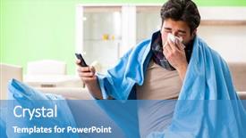  Presentation with leave - Presentation with sick young man suffering background and a teal colored foreground