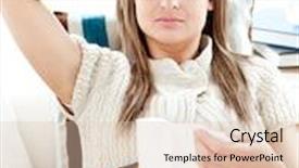  Presentation with fever - PPT layouts consisting of sick young woman having fever lying on the sofa in the living room background and a lemonade colored foreground