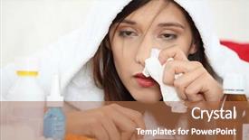  Presentation with young sing woman singing young - Cool new theme with sick young woman in bathrobe backdrop and a coral colored foreground