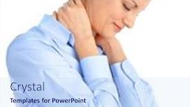  Presentation with pain - Colorful theme enhanced with sick-young-woman-nec-pain backdrop and a sky blue colored foreground