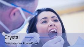  Presentation with dentist - Amazing slide set having sickle - dentist examining smiling female patient backdrop and a  colored foreground