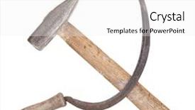  Presentation with hammer sickle - Presentation having sickle and the hammer communist background and a white colored foreground