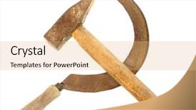  Presentation with communist - Colorful theme enhanced with sickle and the hammer communist backdrop and a coral colored foreground