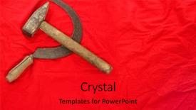  Presentation with communist - Audience pleasing slides consisting of sickle and the hammer communist backdrop and a crimson colored foreground