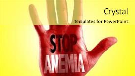  Presentation with anemia - Slide set enhanced with sickle cell - stop anemia written on hand background and a white colored foreground