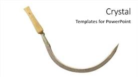  Presentation with sickle cell anemia - PPT theme with sickle under the white background background and a  colored foreground