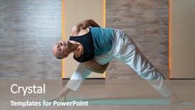  Presentation with yoga - Cool new theme with your side - sportive man looking up doing backdrop and a  colored foreground