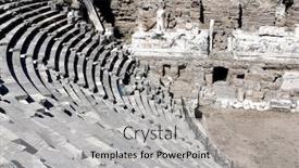  Presentation with theatre - Slide deck consisting of side-amphitheatre-was-built background and a light gray colored foreground