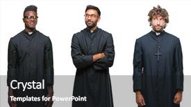  Presentation with christian african american men - Presentation featuring side and staring away thinking background and a black colored foreground