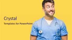  Presentation with nurse thinking - PPT layouts featuring  background and a  colored foreground