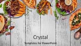  Presentation with turkish - Cool new PPT layouts with side border - top down view on traditional backdrop and a light gray colored foreground