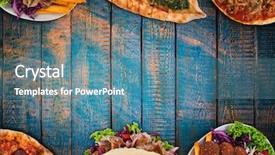  Presentation with meals - Cool new presentation theme with side border - top down view on traditional backdrop and a teal colored foreground