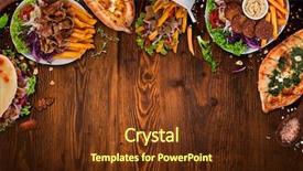  Presentation with meals - Amazing slides having side border - top down view on traditional backdrop and a tawny brown colored foreground