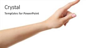  Presentation with waiter hand in white glove - Presentation theme consisting of side detail - female hand isolated on white background and a white colored foreground