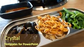  Presentation with bean sprouts - Presentation theme enhanced with side-dishes-at-the-korean background and a tawny brown colored foreground