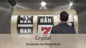  Presentation with slot machine - Amazing slide deck having side graphic - back of man looking backdrop and a mint green colored foreground