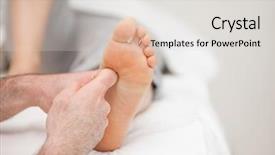  Presentation with reflexology foot massage spa foot - Amazing theme having side of a foot being backdrop and a lemonade colored foreground