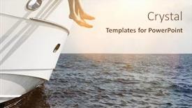 Presentation with luxury yacht - Presentation design consisting of side-of-luxury-yacht background and a cream colored foreground
