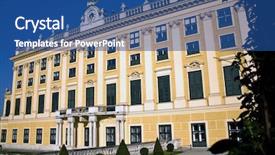  Presentation with schonbrunn - Audience pleasing slide set consisting of side-of-schonbrunn-palace-vienna backdrop and a ocean colored foreground
