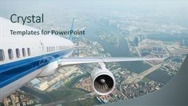  Presentation with height - Beautiful theme featuring side of the plane gaining backdrop and a  colored foreground